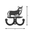 WELSH CORGI PEMBROKE Dog Metal Wall Leash Holder Coat Hooks Dimensions WELSH CORGI PEMBROKE Dog Metal Wall Leash Holder Coat Hooks Dimensions
