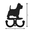 WESTIE TERRIER Dog Metal Wall Leash Holder Coat Hooks Dimensions