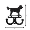 COCKAPOO Dog Metal Wall Leash Holder Coat Hooks Dimensions