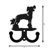 CHINESE CRESTED Dog Metal Wall Leash Holder Coat Hooks Dimensions