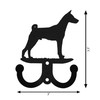 BASENJI Dog Metal Wall Leash Holder Coat Hooks Dimensions