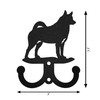 NORWEGIAN ELKHOUND Dog Metal Wall Leash Holder Coat Hooks Dimensions NORWEGIAN ELKHOUND Dog Metal Wall Leash Holder Coat Hooks Dimensions