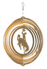 WYOMING BUCKING HORSE Mini Collegiate Swirly Metal Wind Spinner