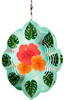 HIBISCUS FLOWER Cloud Swirly Metal Wind Spinner