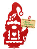 GARDEN GNOME Red "Merry Christmas" Metal Yard Stake