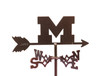 MICHIGAN WOLVERINES Flower Pot Birdhouse Steel Weathervane