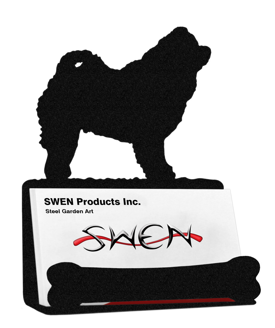 SWEN Products SIBERIAN HUSKY Dog Black Metal Business Card Holder