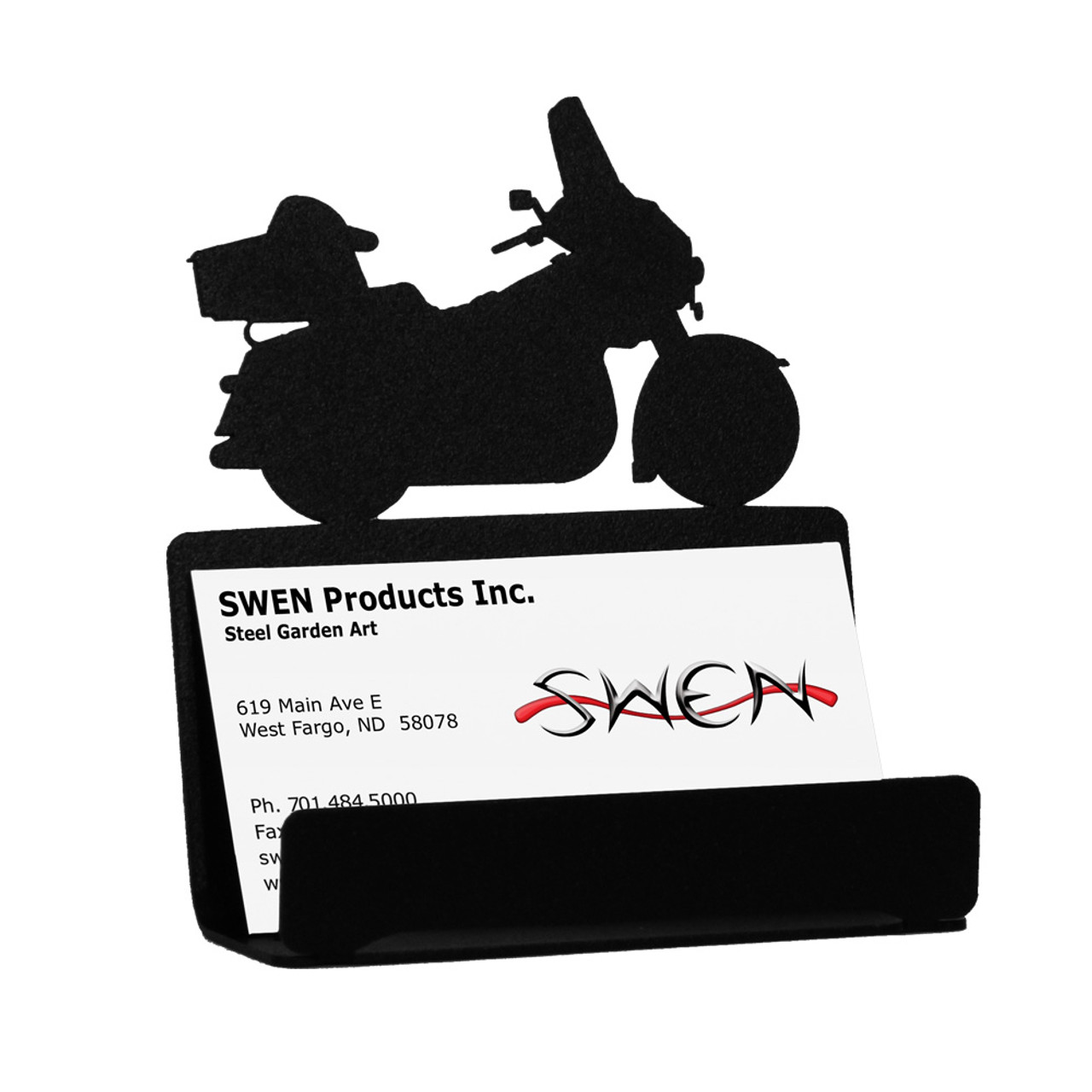 SWEN Products MOTORCYCLE FULL DRESSED Black Metal Business Card Holder