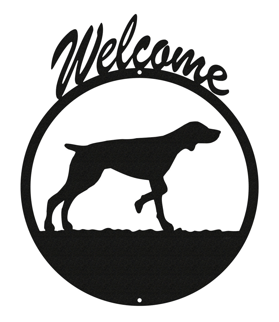 German Short Hair Dog Metal Welcome Sign Swen Products