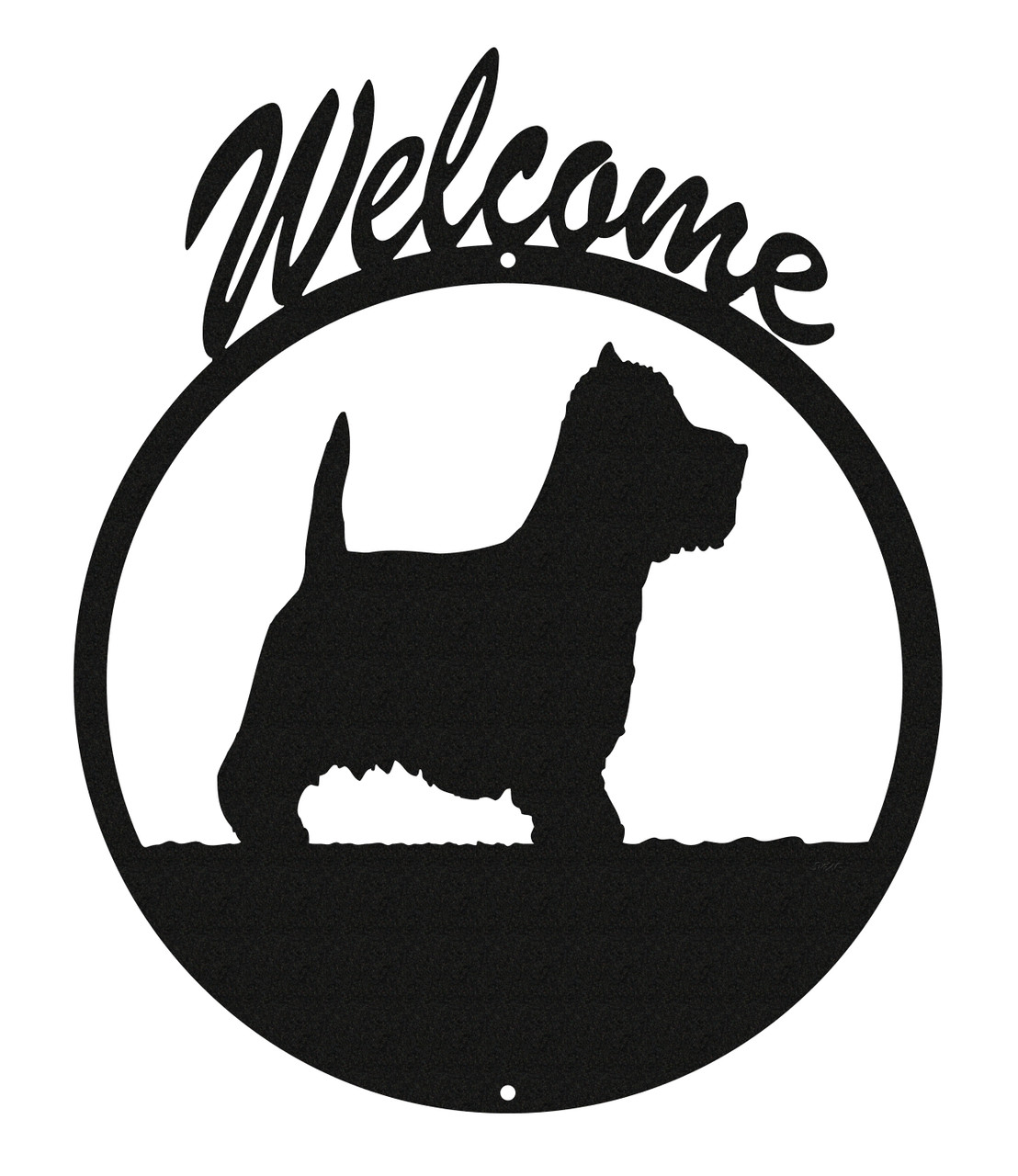 SWEN Products WESTIE TERRIER Dog Black Metal Welcome Sign