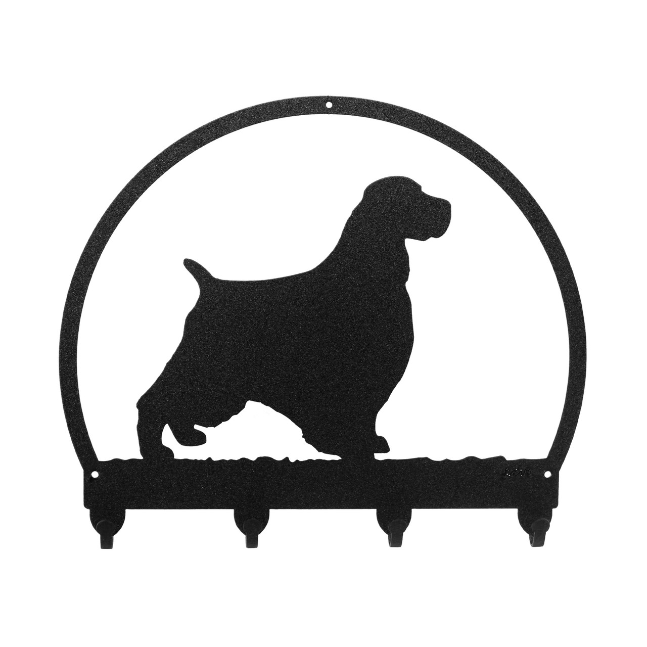 SWEN Products PBGV Dog Black Metal Key Chain Holder Hanger