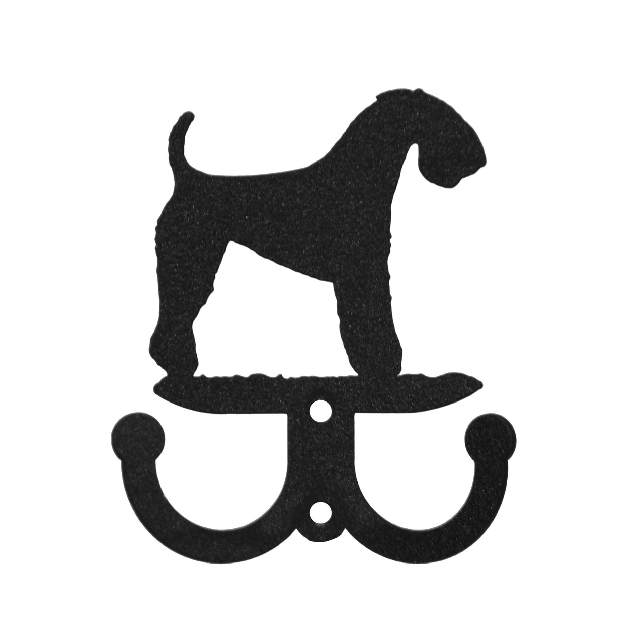 Kerry Blue Terrier Dog Metal Wall Leash Holder Coat Hooks Swen Products