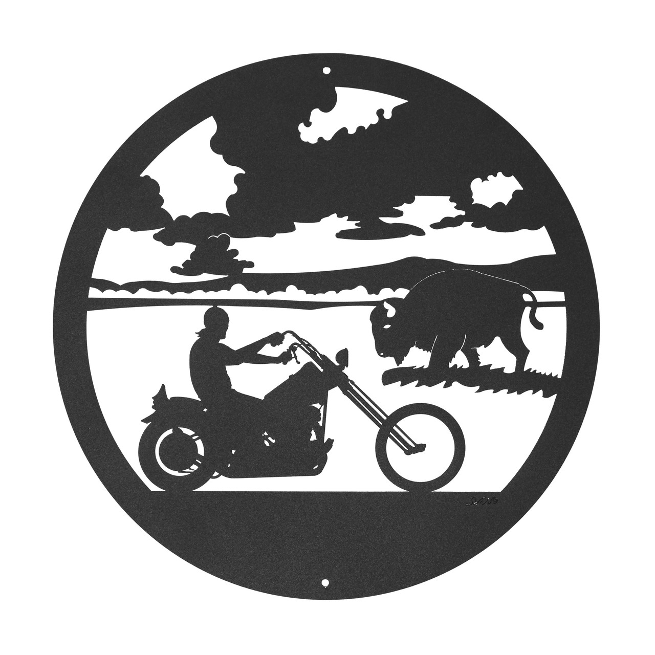 SWEN Products MOTORCYCLE EASY RIDER Black Metal Business Card Holder