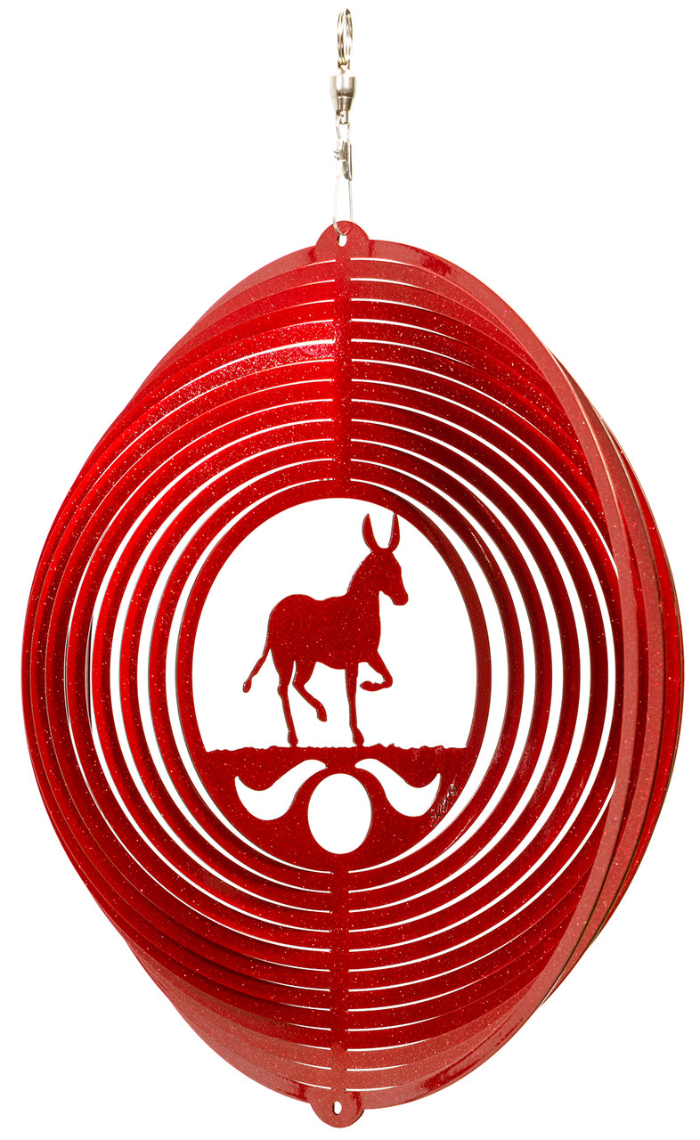 DONKEY MULE BURRO Circle Swirly Metal Wind Spinner SWEN Products