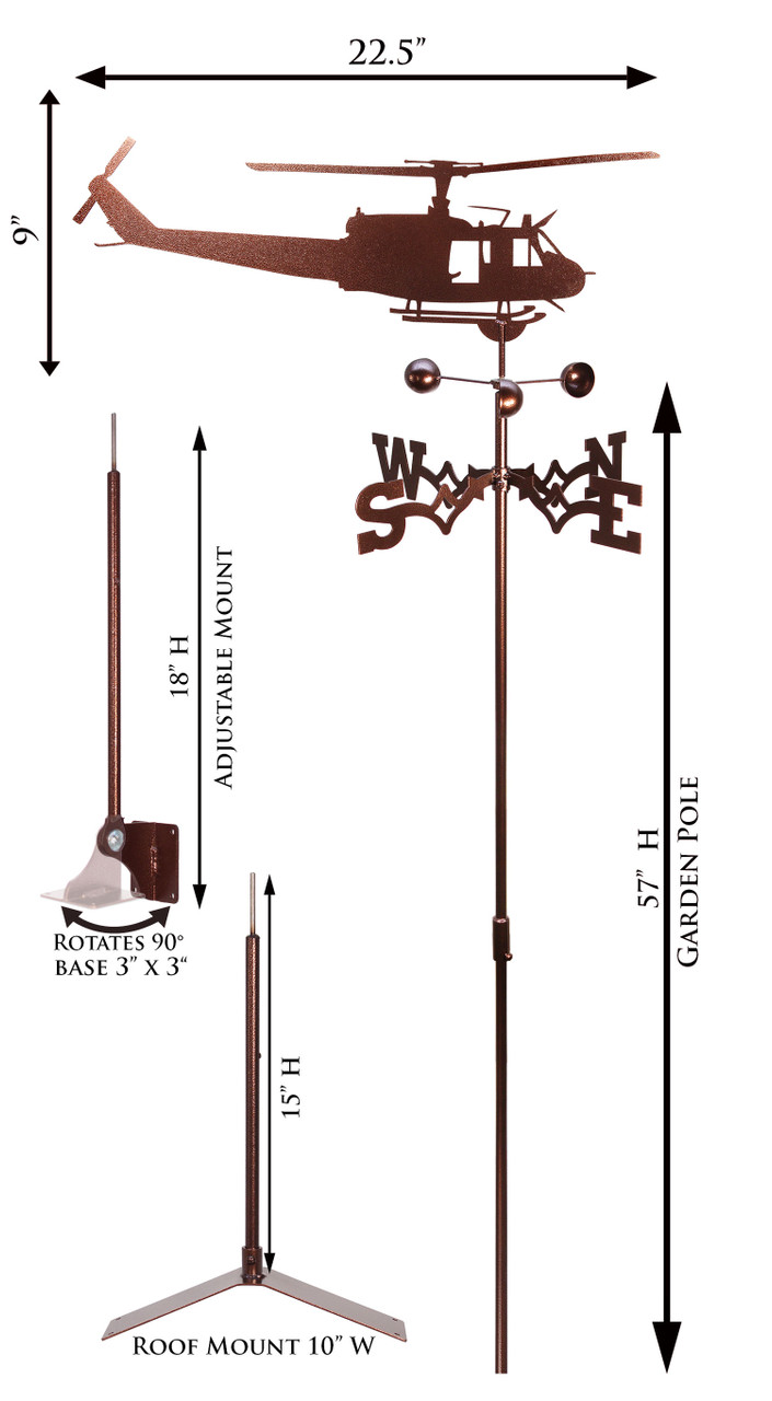 HUEY HELICOPTER Weathervane SWEN Products