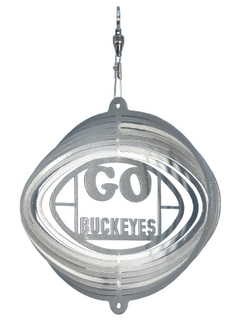 OHIO STATE BUCKEYES Mini Collegiate Swirly Metal Wind Spinner