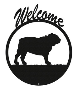 BULL DOG Metal Welcome Sign BULL DOG Metal Welcome Sign