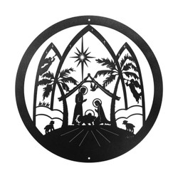 12" CHRISTMAS NATIVITY SCENE Scenic Metal Wall Art Decor 12" CHRISTMAS NATIVITY SCENE Scenic Metal Wall Art Decor