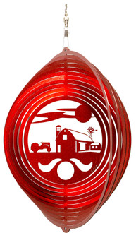 FARM TRACTOR Circle Swirly Metal Wind Spinner 