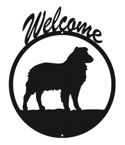 AUSTRALIAN SHEPHERD Dog Metal Welcome Sign