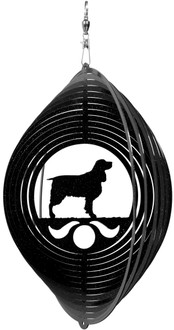 SPRINGER SPANIEL Circle Dog Swirly Metal Wind Spinner