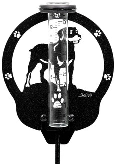 ROTTWEILER Dog Metal Steel Rain Gauge