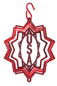 USA Tini Swirly Metal Christmas Tree Ornament 