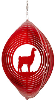 LLAMA ALPACA Circle Swirly Metal Wind Spinner