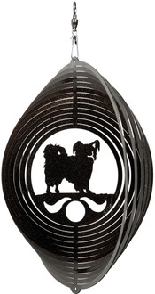 PAPILLON Circle Dog Swirly Metal Wind Spinner