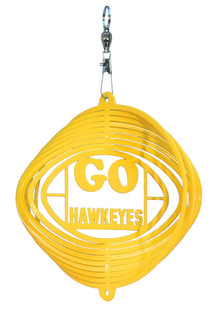 IOWA HAWKEYE'S Mini Collegiate Swirly Metal Wind Spinner