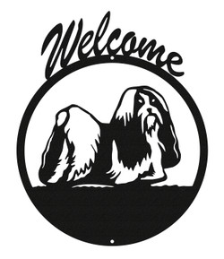SHIH TZU Dog Metal Welcome Sign