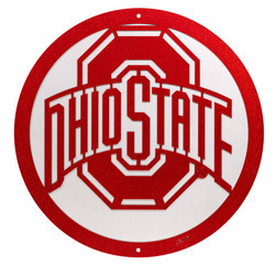 12" OHIO STATE BUCKEYES Collegiate Logo Metal Wall Art Decor