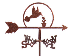 HUMMINGBIRD Flower Pot Birdhouse Steel Weathervane HUMMINGBIRD Flower Pot Birdhouse Steel Weathervane