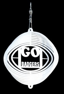 WISCONSIN BADGERS Mini Collegiate Swirly Metal Wind Spinner
