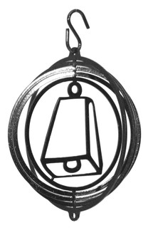 COW BELL Tini Swirly Metal Christmas Tree Ornament