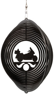 GOLD WING MOTORCYCLE Circle Swirly Metal Wind Spinner 