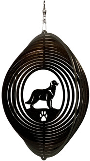 GOLDEN RETRIEVER Circle Dog Swirly Metal Wind Spinner