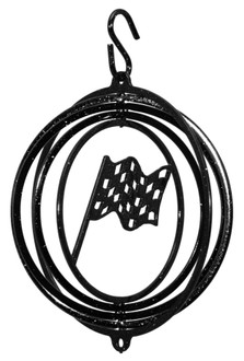 CHECKERED FLAG Tini Swirly Metal Christmas Tree Ornament