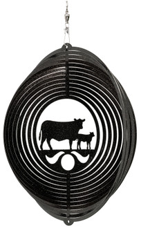 COW and CALF Circle Swirly Metal Wind Spinner
