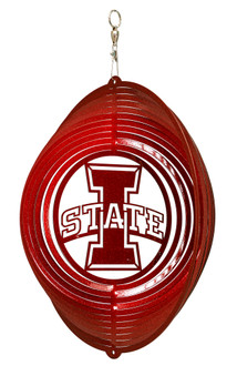 IOWA STATE I STATE Collegiate Swirly Metal Wind Spinner 