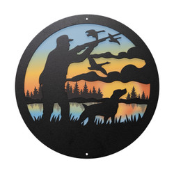 12" GOOSE DUCK HUNTER Scenic Metal Wall Art Decor 12" GOOSE DUCK HUNTER Scenic Metal Wall Art Decor