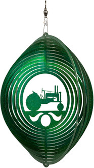 TRACTOR Circle Swirly Metal Wind Spinner 