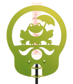 FROG TOAD Metal Steel Lime Green Rain Gauge
