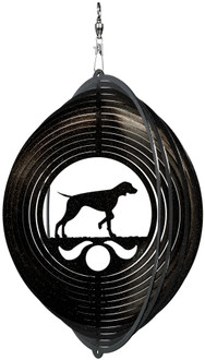 VIZSLA Circle Dog Swirly Metal Wind Spinner