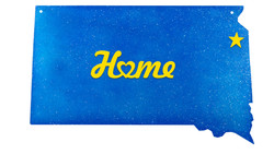 SOUTH DAKOTA State Steel Blue Sparkle Sign Decorative Magnet Board