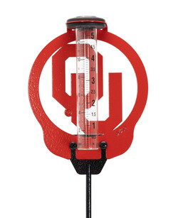 OKLAHOMA SOONERS Metal Steel Rain Gauge