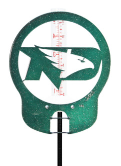 NORTH DAKOTA FIGHTING HAWKS Metal Steel Rain Gauge
