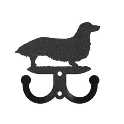 LONG HAIR DACHSHUND Dog Metal Wall Leash Holder Coat Hooks