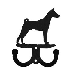 BASENJI Dog Metal Wall Leash Holder Coat Hooks