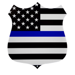 BACK THE BLUE POLICE BADGE Metal Wall Art Decor